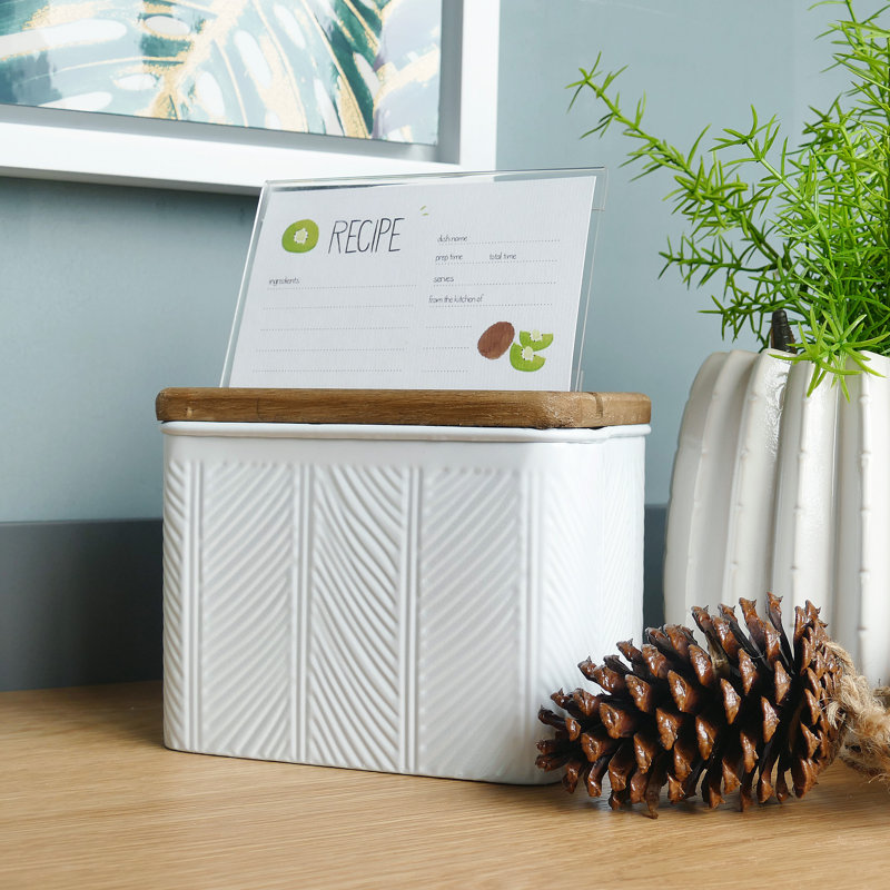 Latitude Run® Algimantas Metal Recipe Box with Card Divider Wayfair